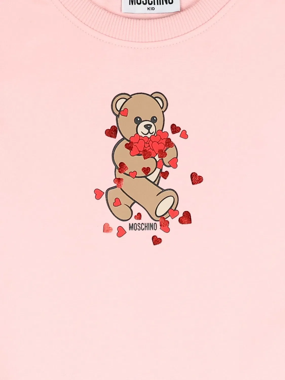 Платье с оборками и принтом Teddy Bear Moschino Kids, розовый — фото 3