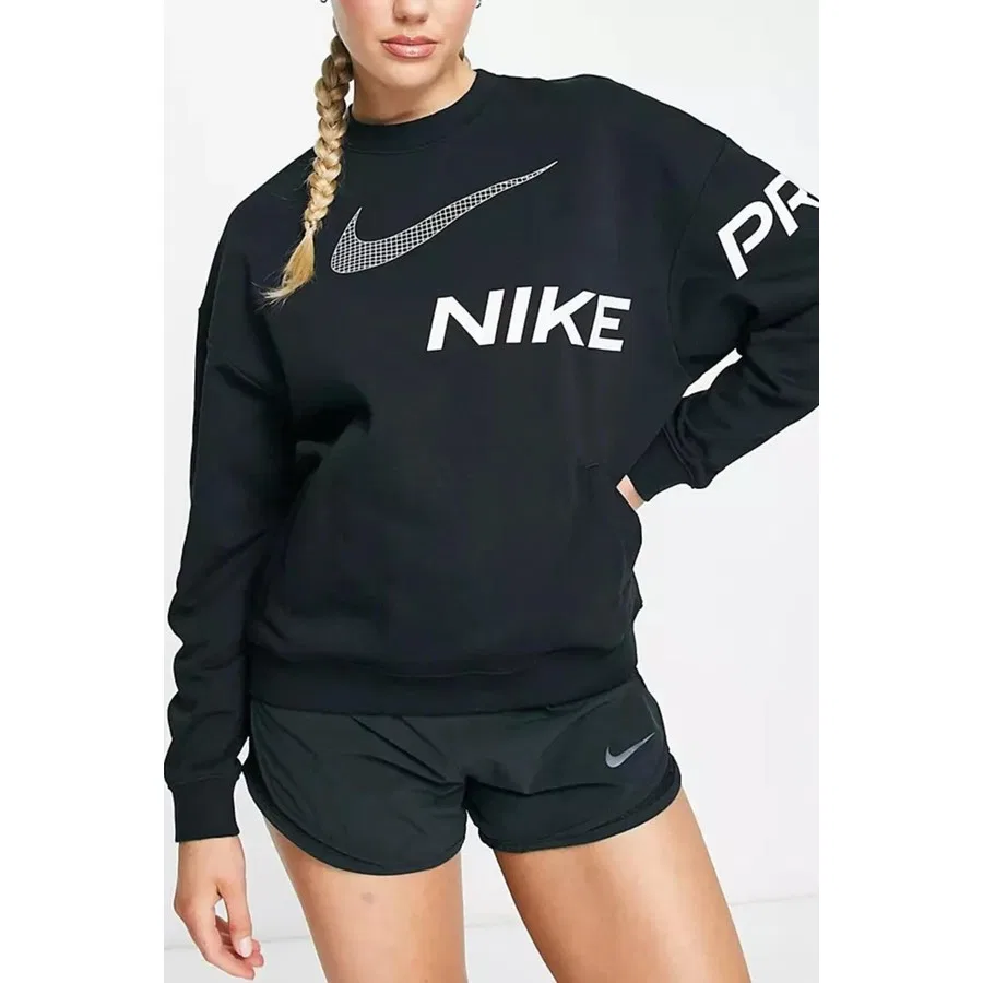 Женский свитшот из футера с принтом Dri-Fit Get Fit French Terry Graphic, Nike, Черный