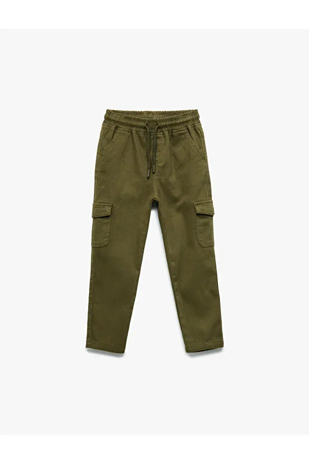 Детские брюки для девочек хлопковые с карго-карманами Koton, Khaki