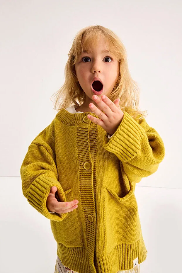 Детский кардиган оверсайз Wool Oversize Knitwear Marvy, Yellow