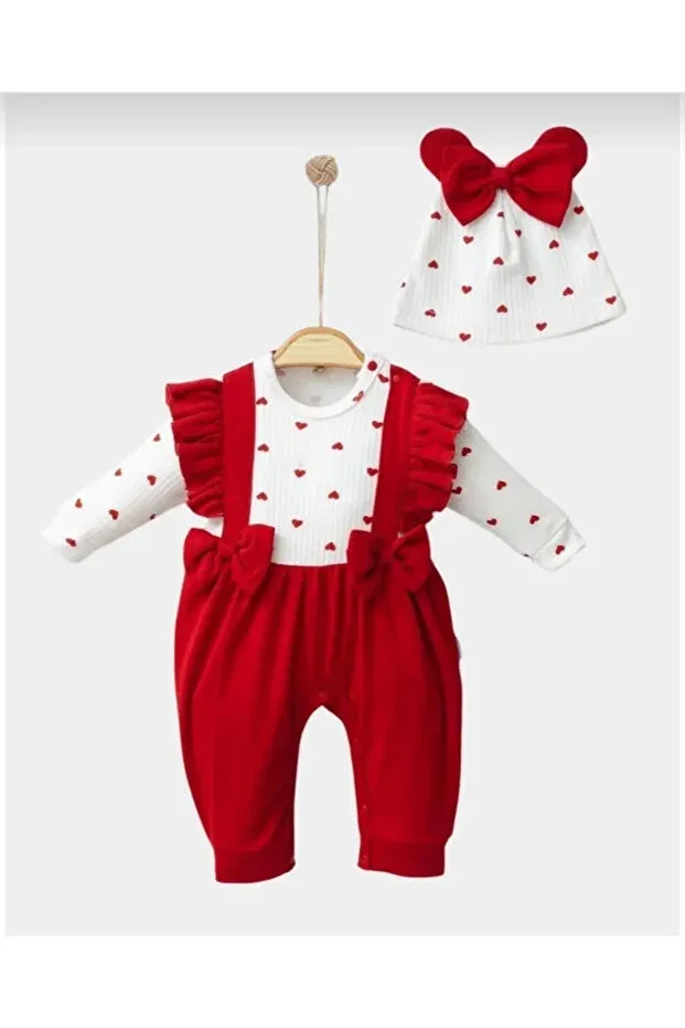 Детский комплект для новорожденных хлопковый Pjishop, Red — фото 4