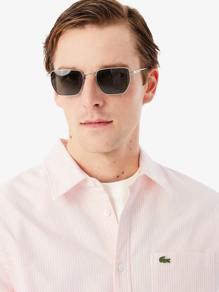 Рубашка с длинным рукавом Оксфордская полоса LACOSTE, Pink — фото 2