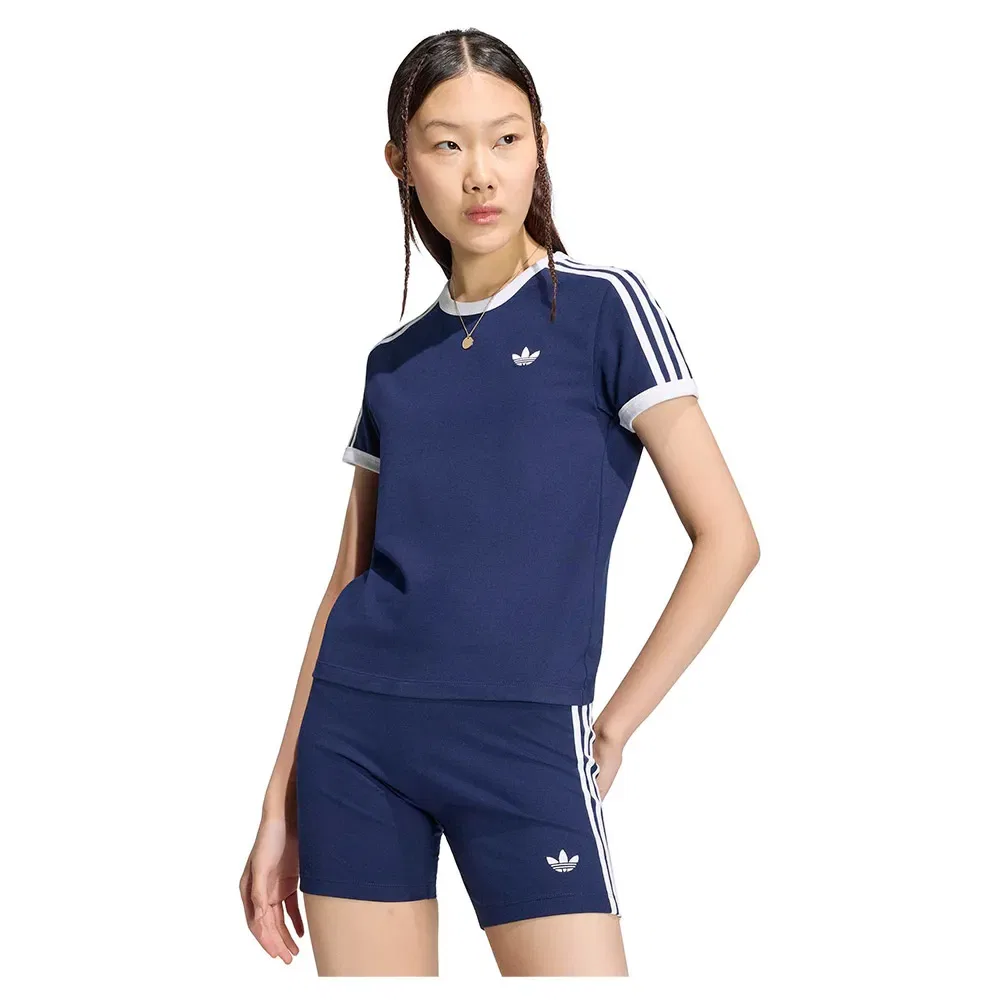 Футболка с коротким рукавом 3 Stripes Slim Adidas Originals, синий