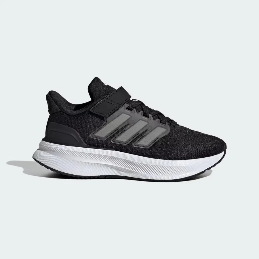 Кроссовки детские с шнуровкой и молнией UltraRun 5 EL C adidas, Черно-белый