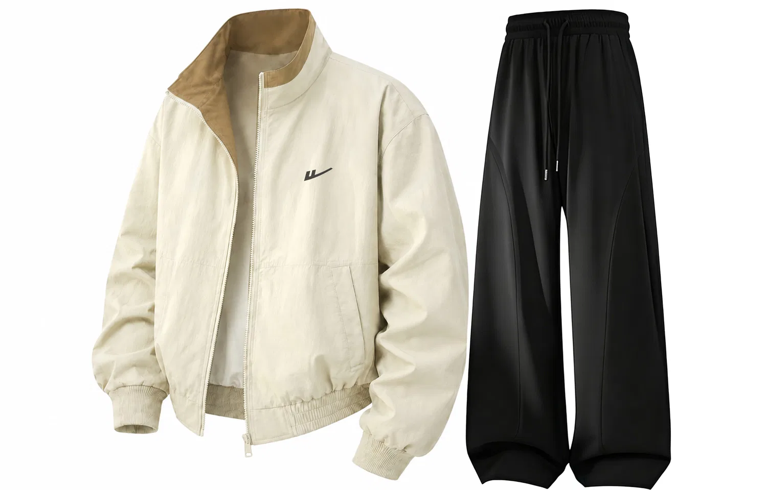 Детский спортивный комплект с воротником-стойкой Khaki+Black Pants WARRIOR — фото 4