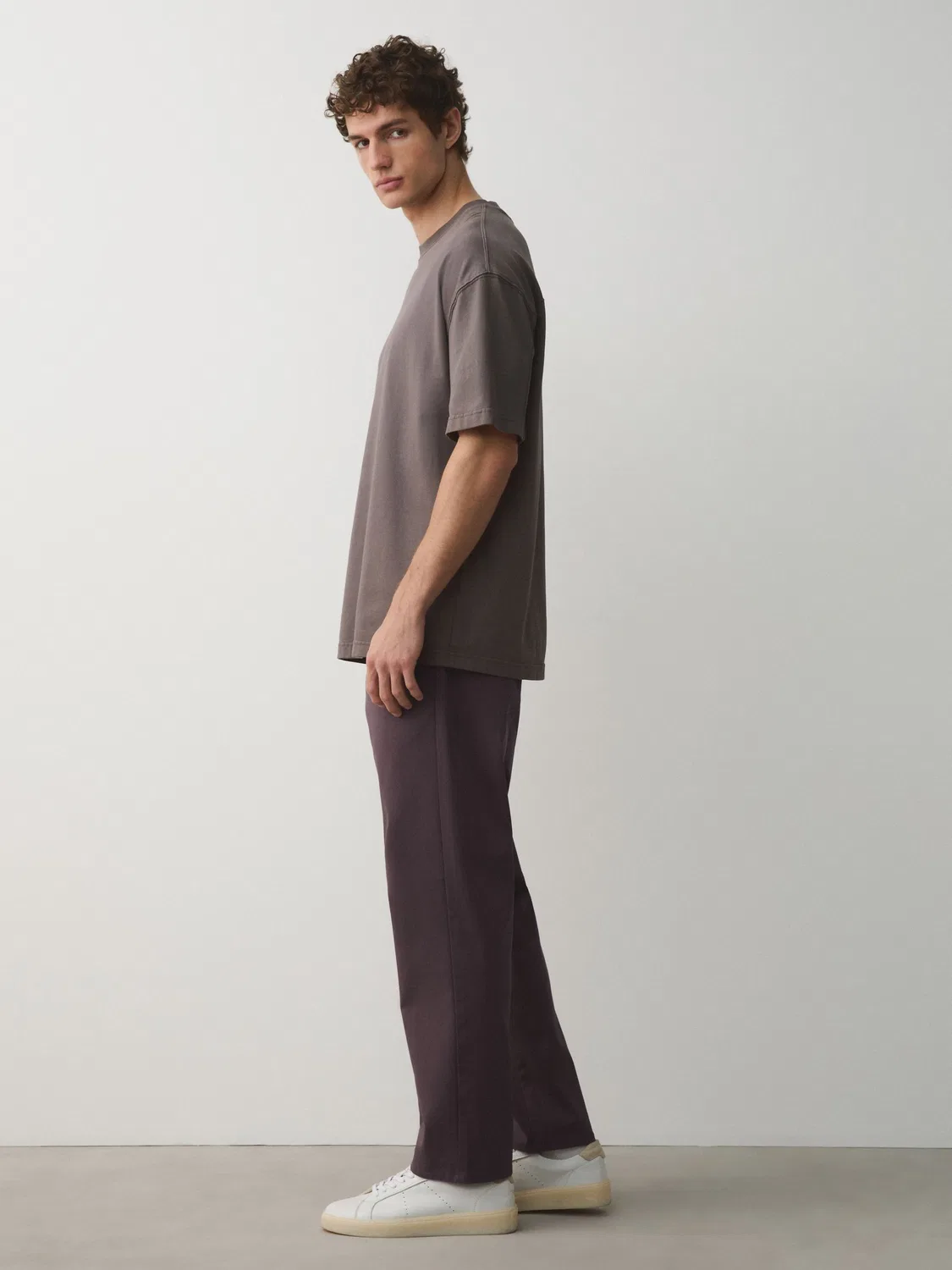 Брюки прямого кроя из хлопка с эластаном, модель Mauve Purple Next, сиреневый — фото 2