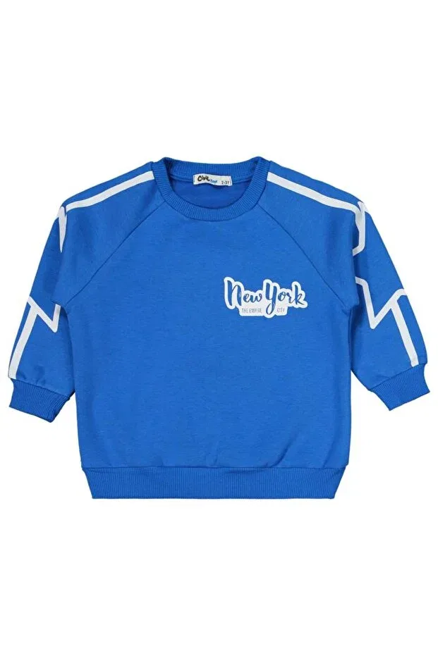 Детский спортивный комплект для мальчиков с принтом New York Yıldız Printed, Civil Boys, Saks Blue — фото 2