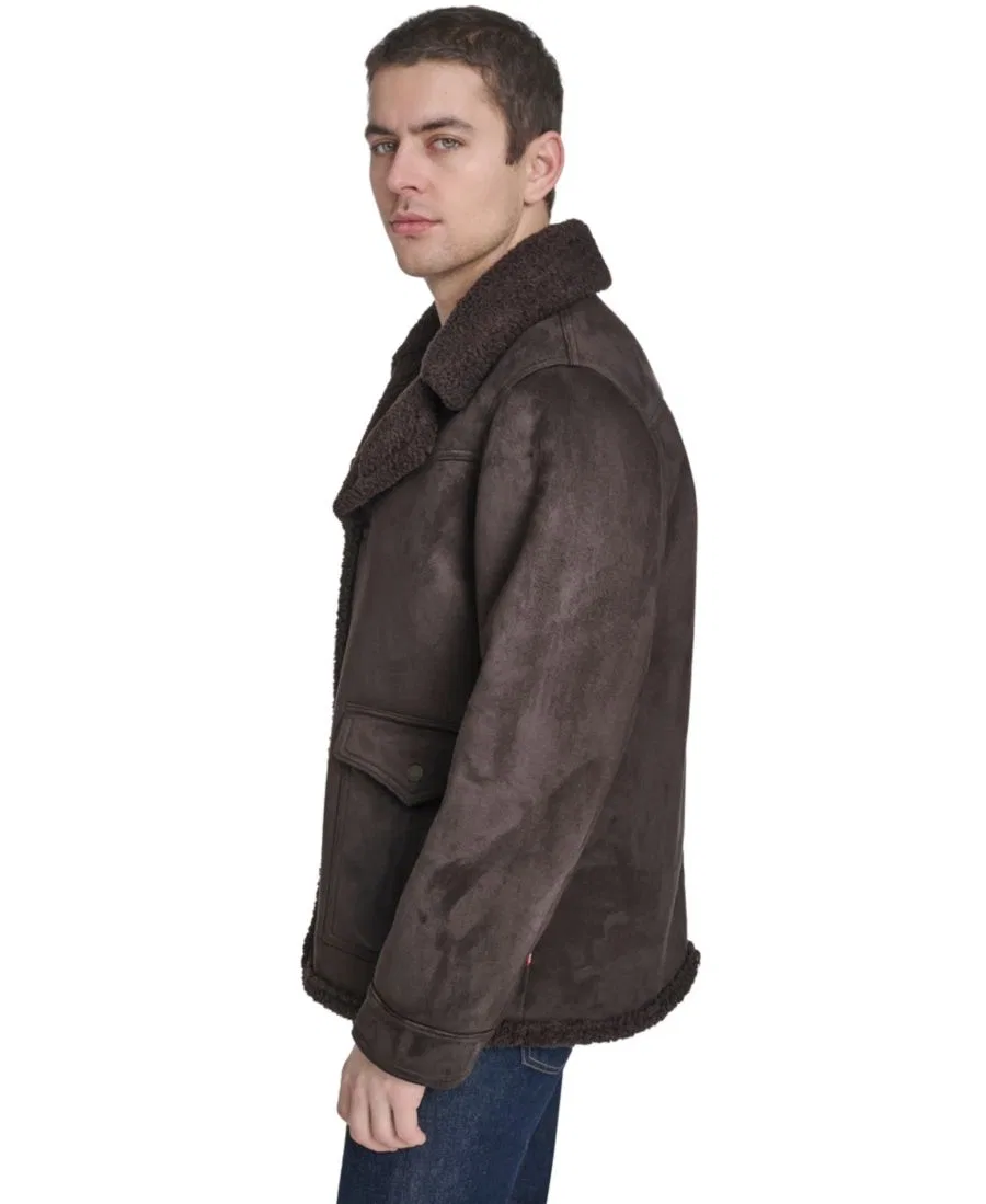 Куртка-ранчер с воротником-стойкой, модель Laydown Collar Classic-Fit Rancher Jacket Levi's, Dark Brown — фото 4