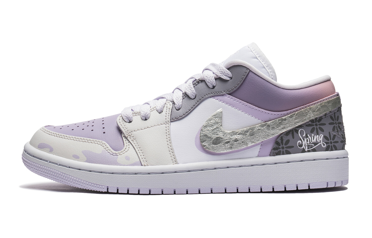 

Кроссовки Air Jordan 1 Vintage Basketball Shoes Women's Low-top Purple Silver, светло-фиолетовый