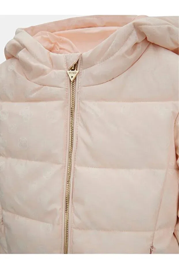 Детское пальто для девочек с принтом Jacquard Guess, Pink — фото 3