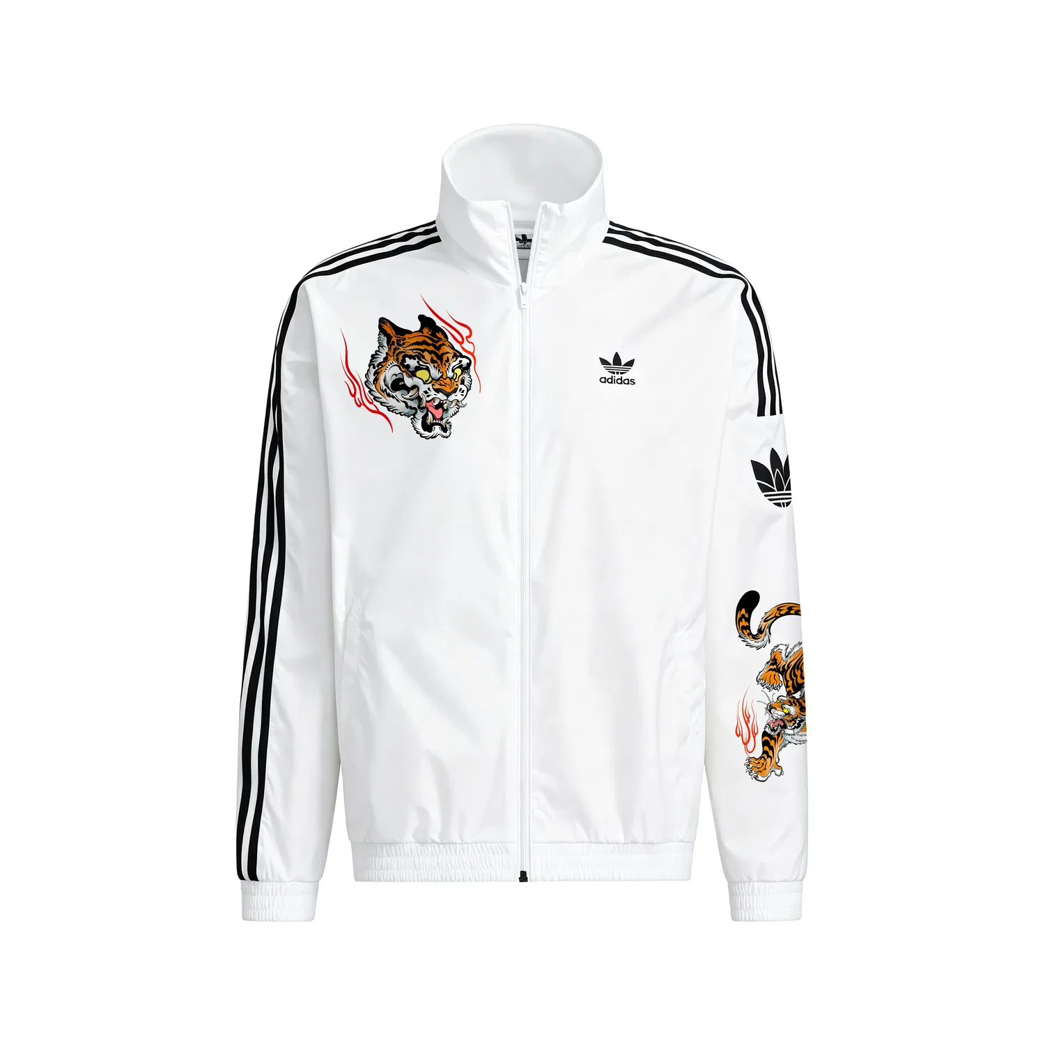 Ветровка повседневная с воротником-стойкой, Adidas Originals, Белый
