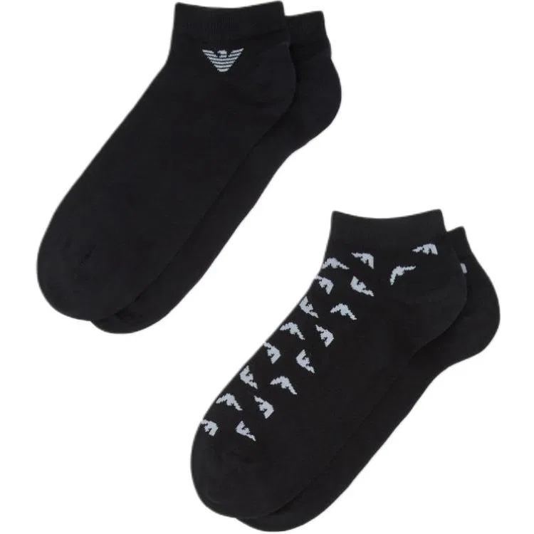 Носки Emporio Armani SS26 Ankle Socks, 2 пары, Black