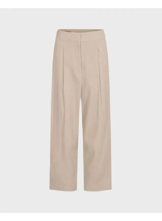 Брюки прямые со складками Zara, льняной