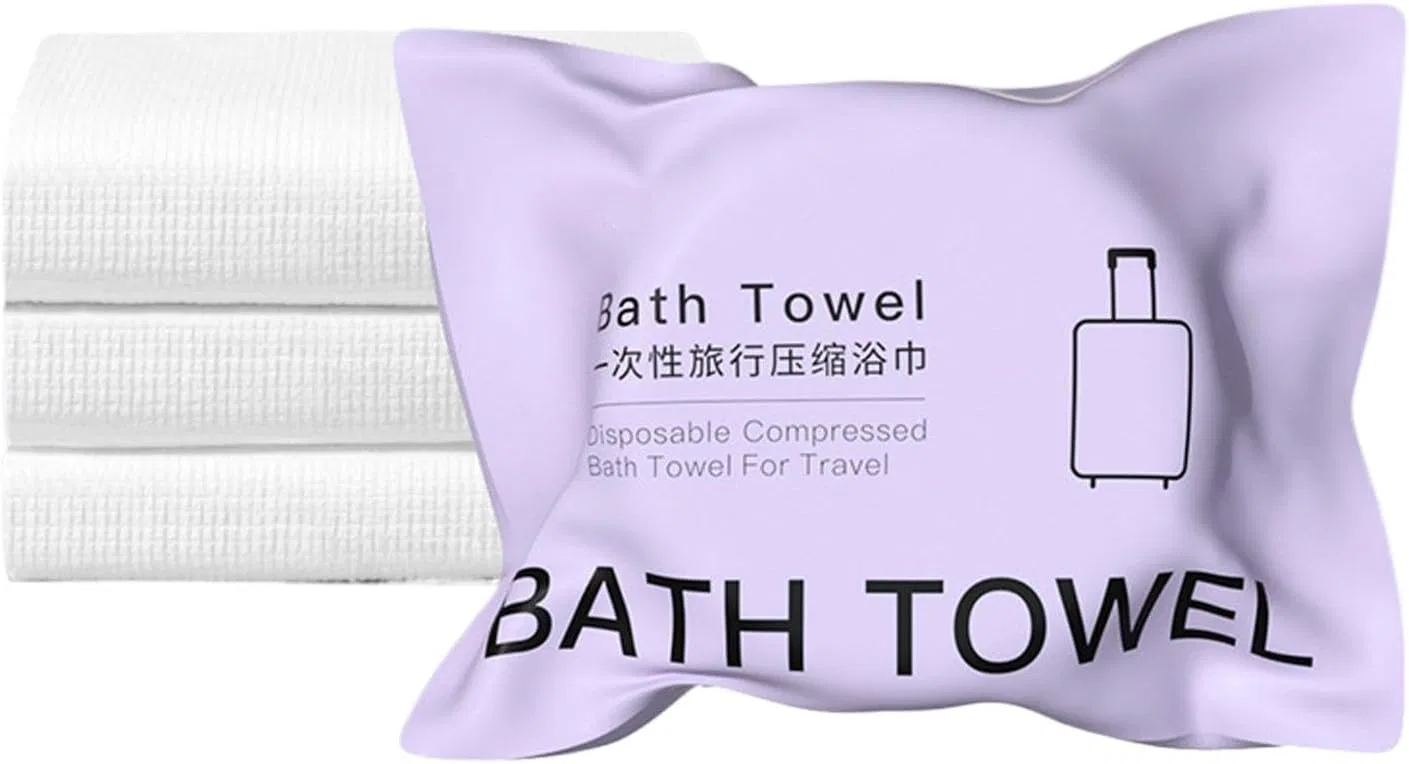 Спрессованное полотенце из растительного волокна, 12x7.5x2.6 см, Purple Generic