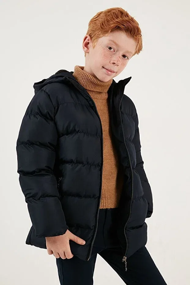 Детское зимнее пальто с капюшоном Lela, Navy Blue
