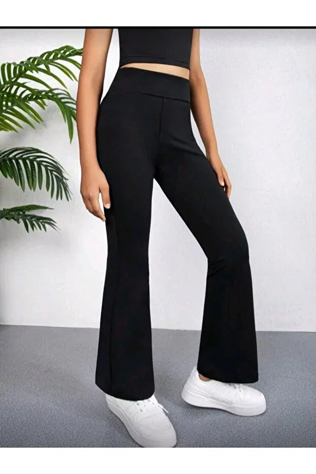 Детские леггинсы для девочек с завышенной талией Mrdn Moda, Black — фото 2