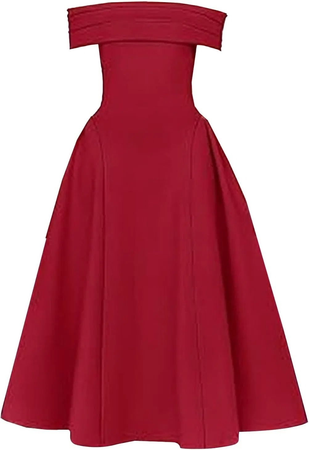 Женское элегантное платье с открытыми плечами, Wine Red — фото 3