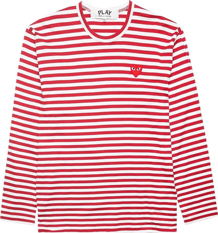 

Футболка Comme des Garçons PLAY Striped Long-Sleeve T-Shirt 'Red', красный