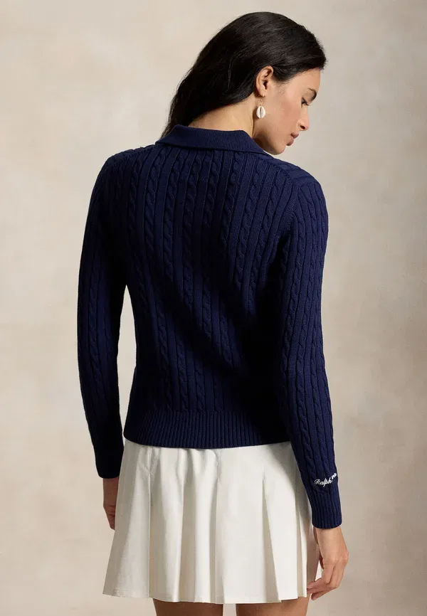 Свитер из хлопка Polo Ralph Lauren, темно-синий — фото 3