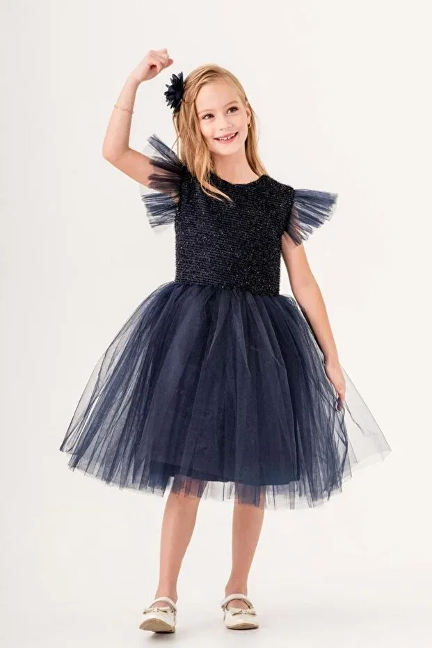 Детское платье для девочек из тюля Mnk Baby&Kids, Dark Lacquer