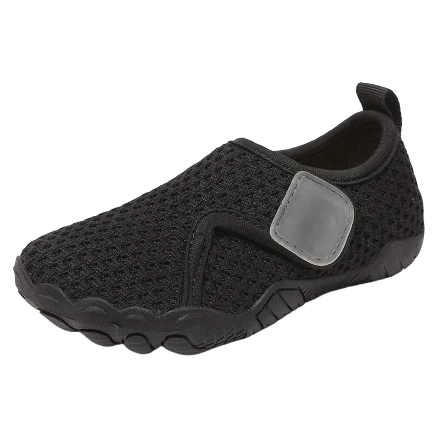 Детские кроссовки для мальчиков с принтом Barefoot Shoes Wide Plant Orthopaedic Training Shoes Breathable Trekking with Strap/Tear Child Grounding Running Shoe Comfortable Lightweight Rock Sneakers, Black