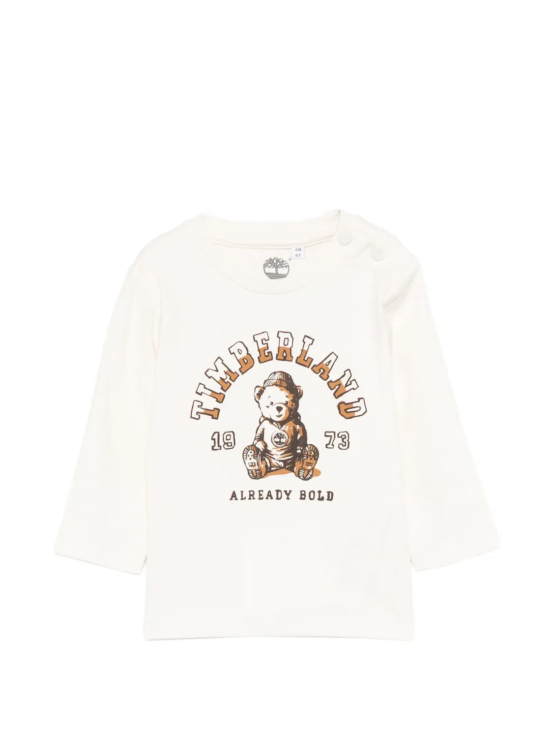 Топ с длинными рукавами и графичным принтом Timberland Kids, нейтральные цвета