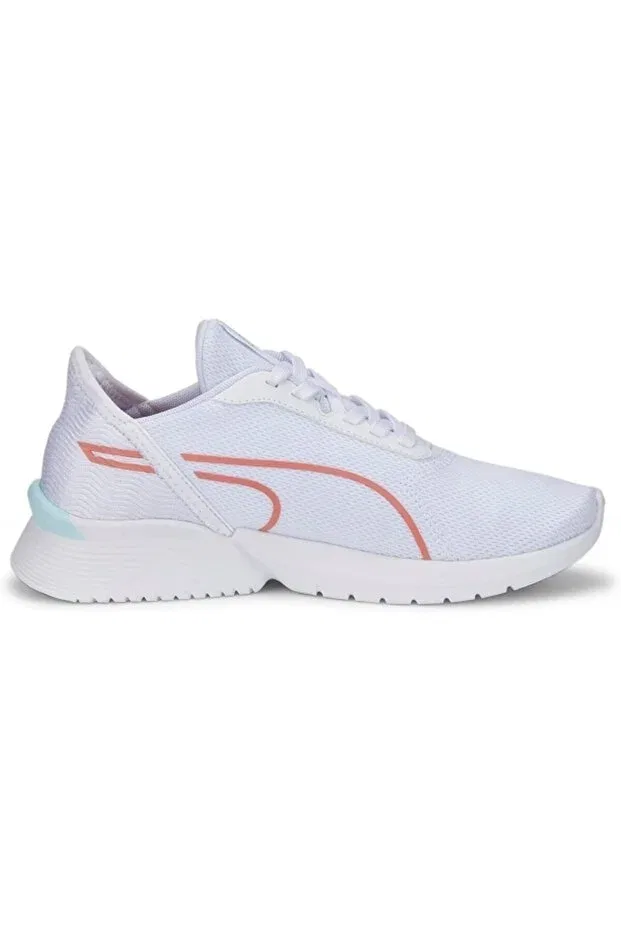 Детские кроссовки для девочек с вышивкой Puma, Platinum Gray-Light Aqua-Puma White — фото 4