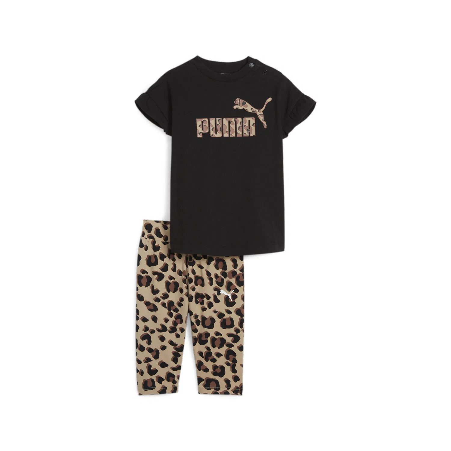 Детский комплект из футболки и леггинсов с принтом Animal Minicats Puma, Schwarz