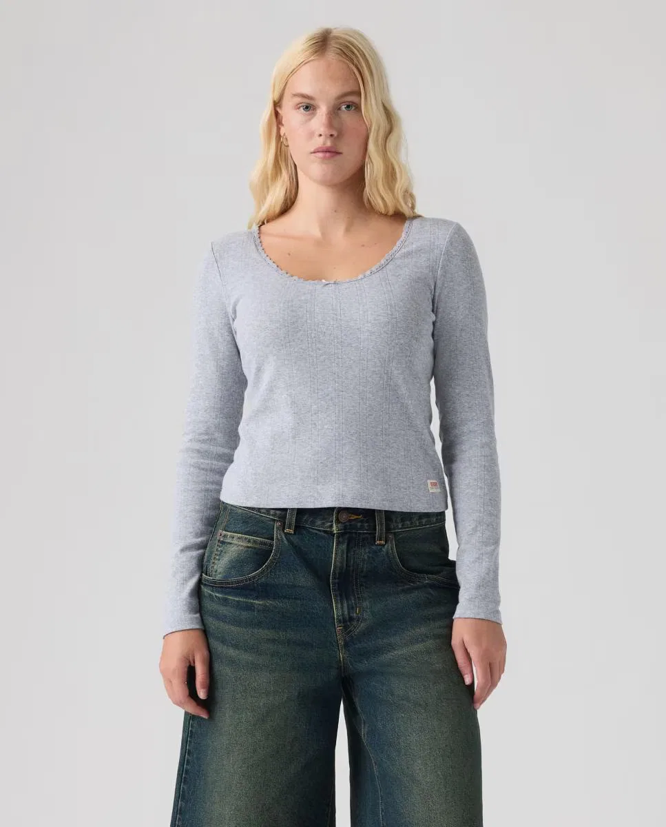 Женская футболка с длинным рукавом, Levi's, светло-серый