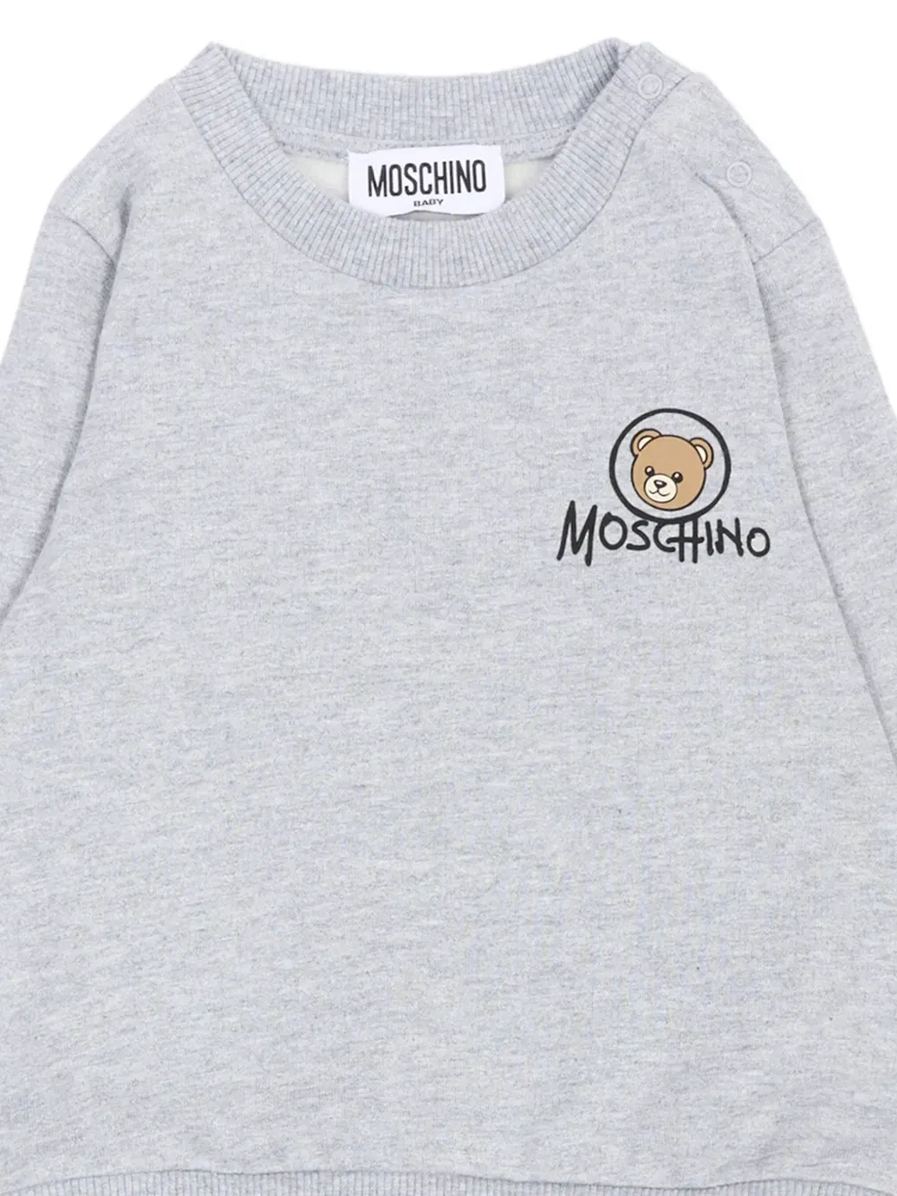 Трикотажный костюм с медвежонком Тедди Moschino Kids, серый — фото 3