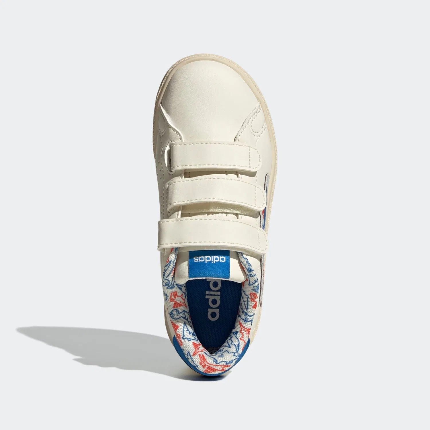 Детские кроссовки с липучкой Adidas Sportswear, Off White / Bright Royal / Semi Lucid Red — фото 4