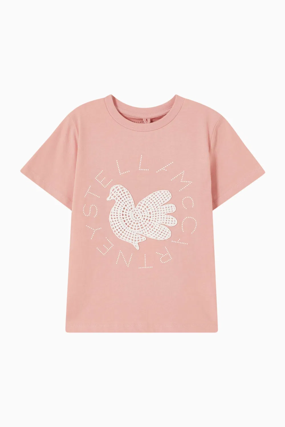 Футболка с вышивкой хлопковая Stella McCartney, розовый