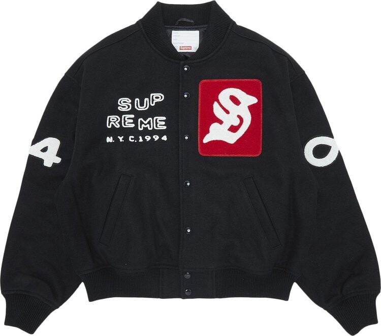 

Куртка Supreme Tourist Varsity Jacket 'Black', черный