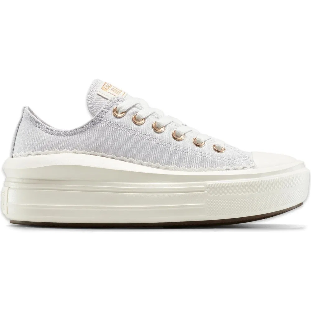 Детские кроссовки Converse на платформе с рюшами, Light Grey, Chuck Taylor All Star Move Platform Frills Converse