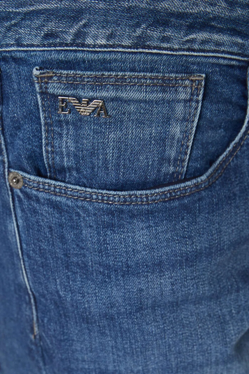 Джинсы слим синие Emporio Armani, синий — фото 4