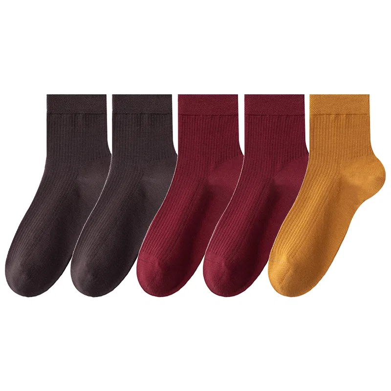 Детские носки-гольфы с принтом [5 Pack] Deep Cocoa 2+Jam Red 2+Inka Gold 1 MIIOW