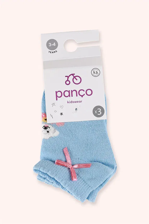 Детский комплект носочков-пинеток для девочек с принтом 3-piece booties socks set Panço, 438-Multi