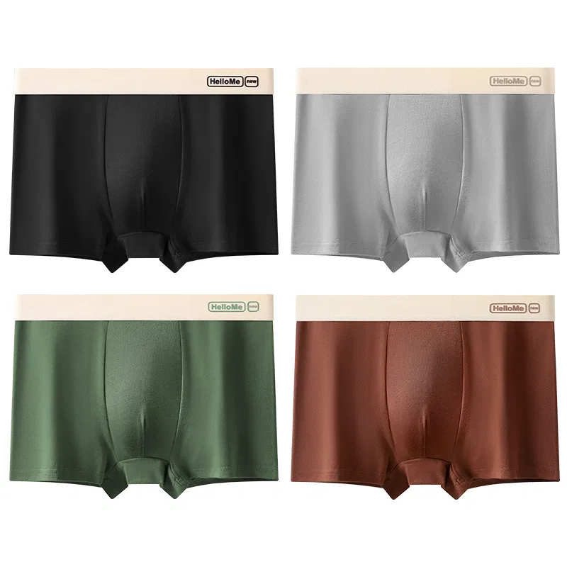 Детские трусы боксеры умеренные, 4 пары, JBBCN, Black/Dark Gray/Wood Green/Brown