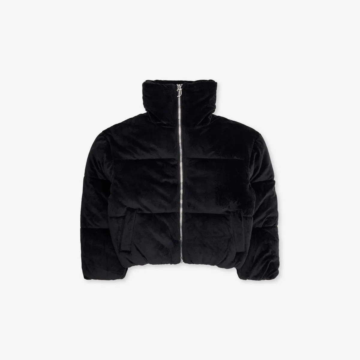 Пальто-пуховик из велюра с фирменной отделкой, для детей 7-15 лет Juicy Couture, черный