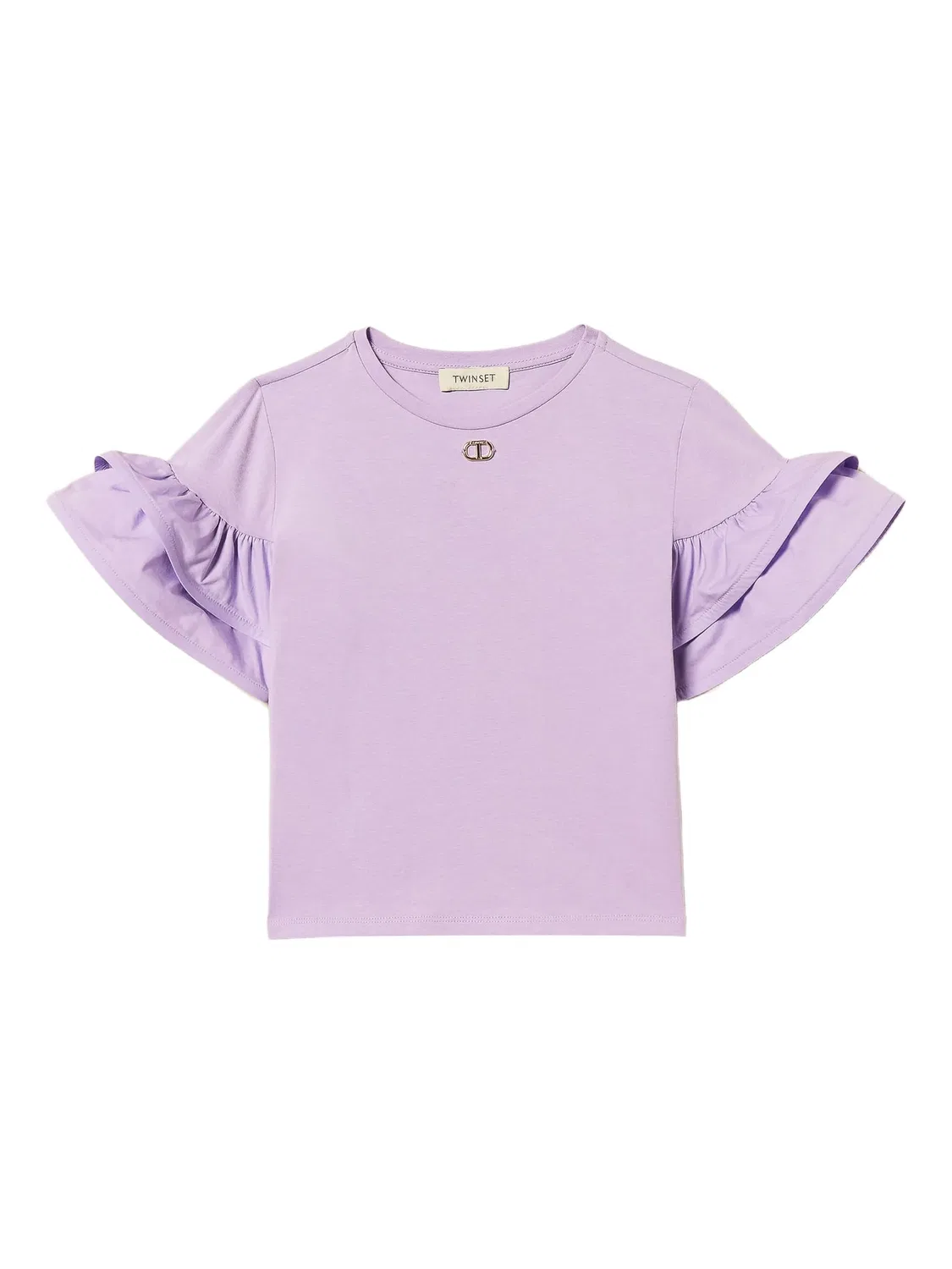 Футболка с Рюшами TWINSET, светло-фиолетовый