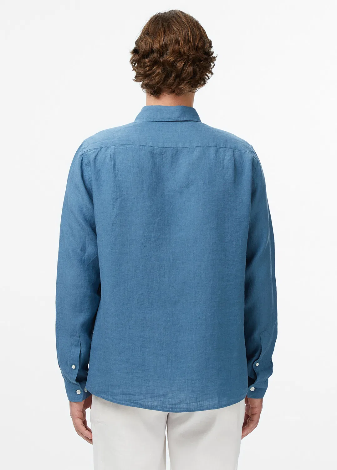 Рубашка Lacoste Mavi Keten Düğmeli Regular Fit, синяя — фото 2
