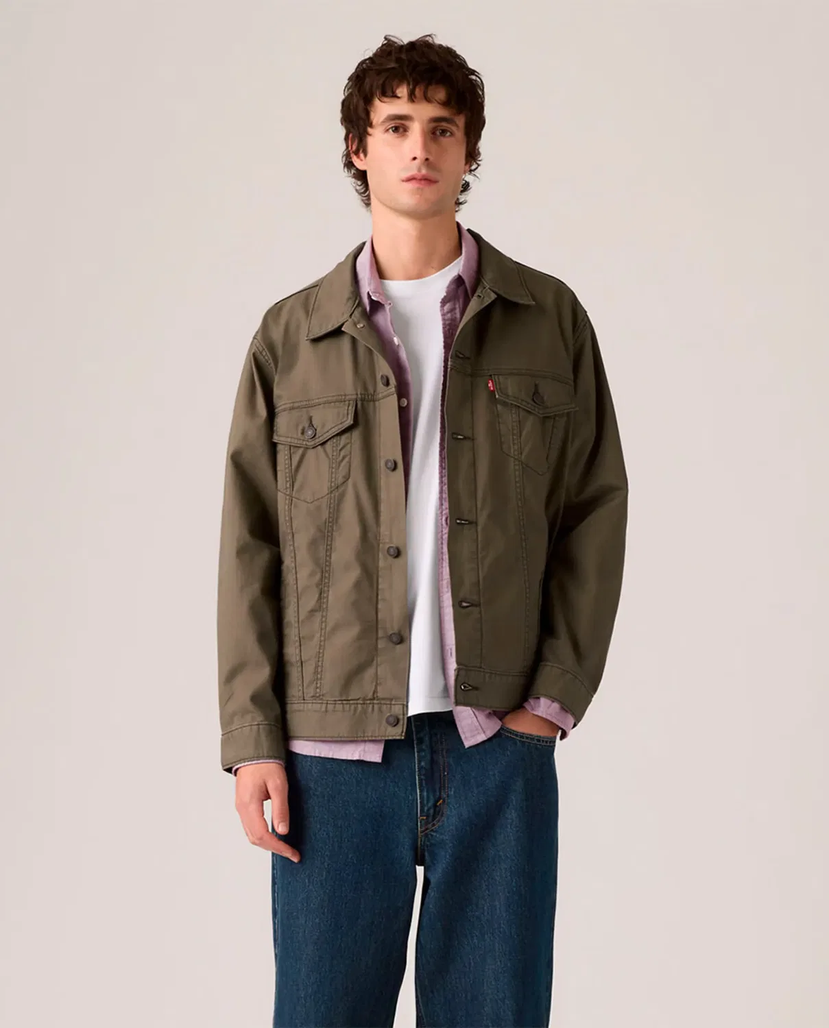 Мужская куртка из хлопка и льна Levi's, Marrón