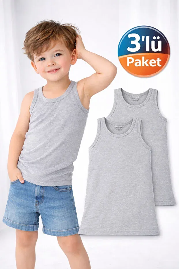 Детский комплект маек для мальчиков хлопковый Pinuptex, Gray