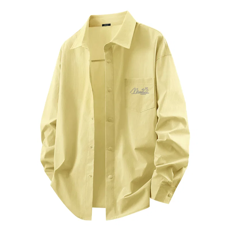 Детская рубашка с отложным воротником MINISO, Ice Silk Sun Protection Apricot (Mb Blue Gray Whale Chest Logo) — фото 3