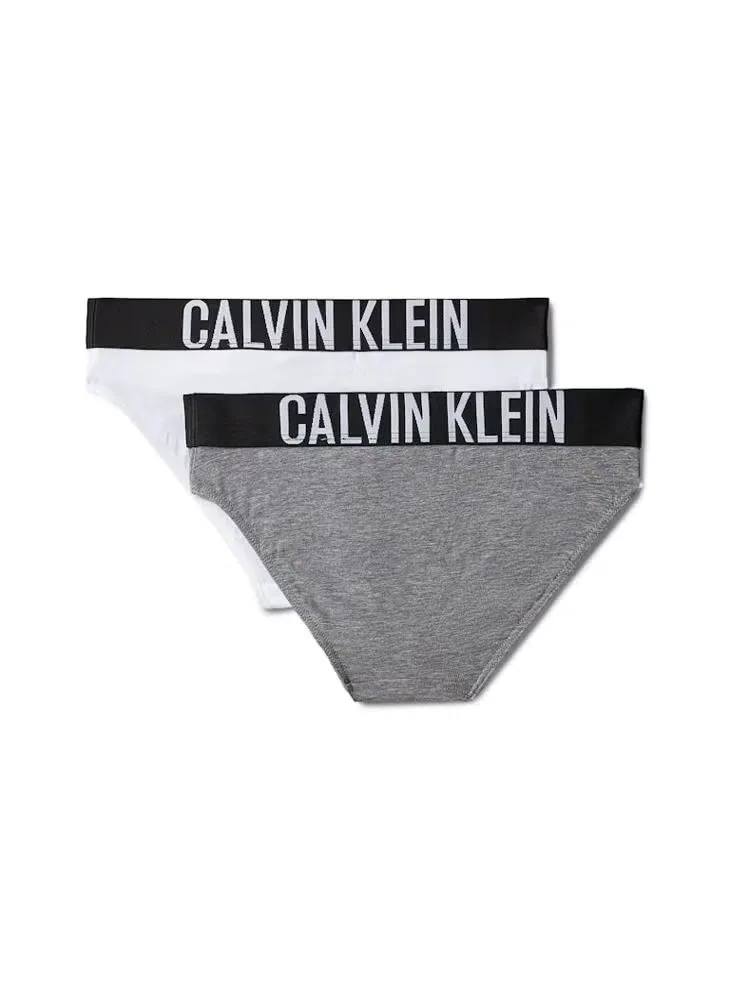 Плавки бикини с принтом комплект 2 шт Calvin Klein Jeans, серый — фото 2