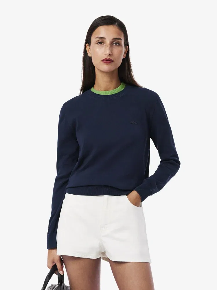 Свитер LACOSTE Navy из хлопка Light Cotton