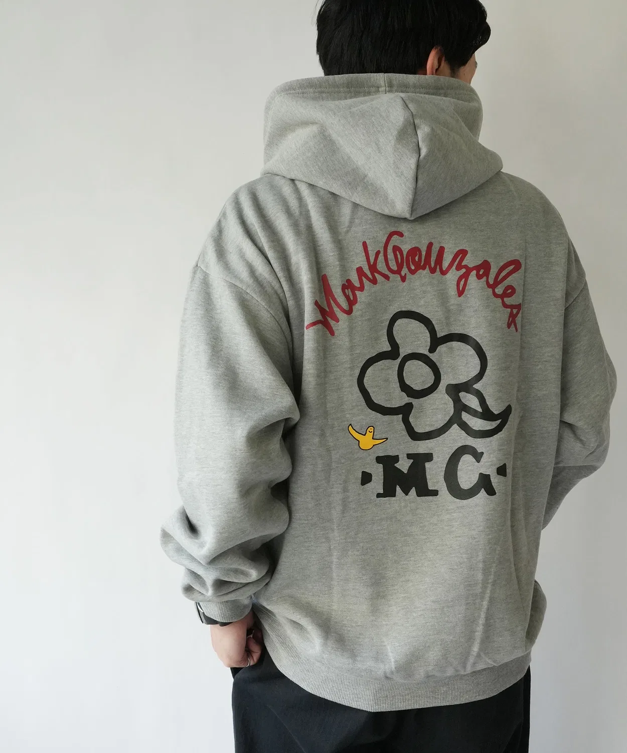 Детский пуловер с принтом Flower Graphic Back Print Pullover Hoodie RiNc, Black — фото 4