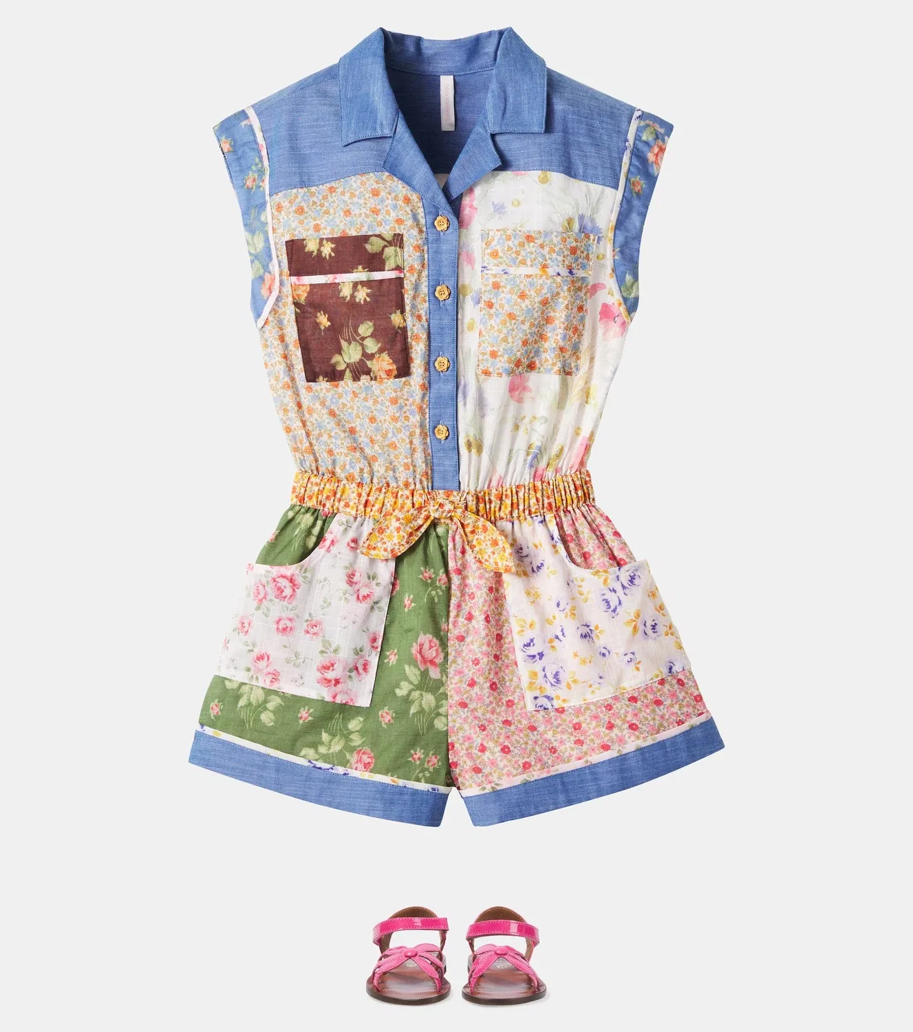 Комбинезон с цветочным принтом Zimmermann Kids, мультиколор — фото 2
