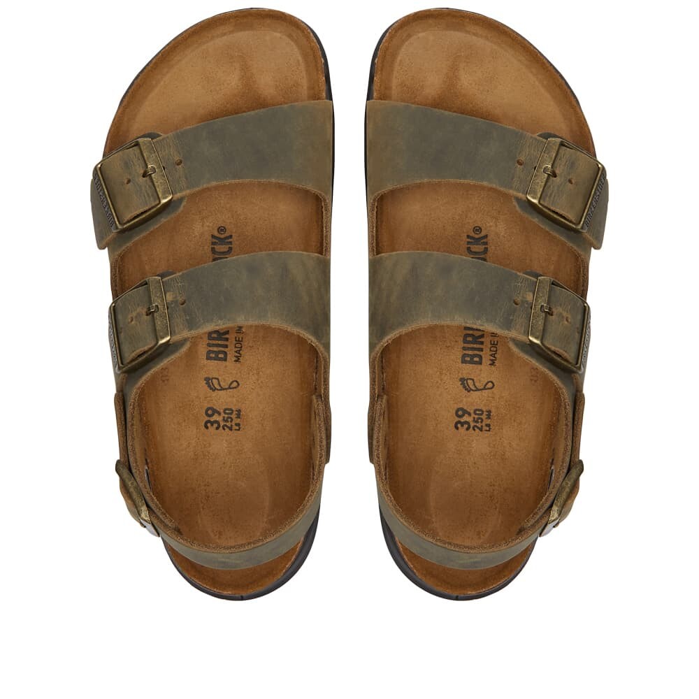 Сандалии Birkenstock Milano Crosstown Men Oiled Leather, хаки — фото 4