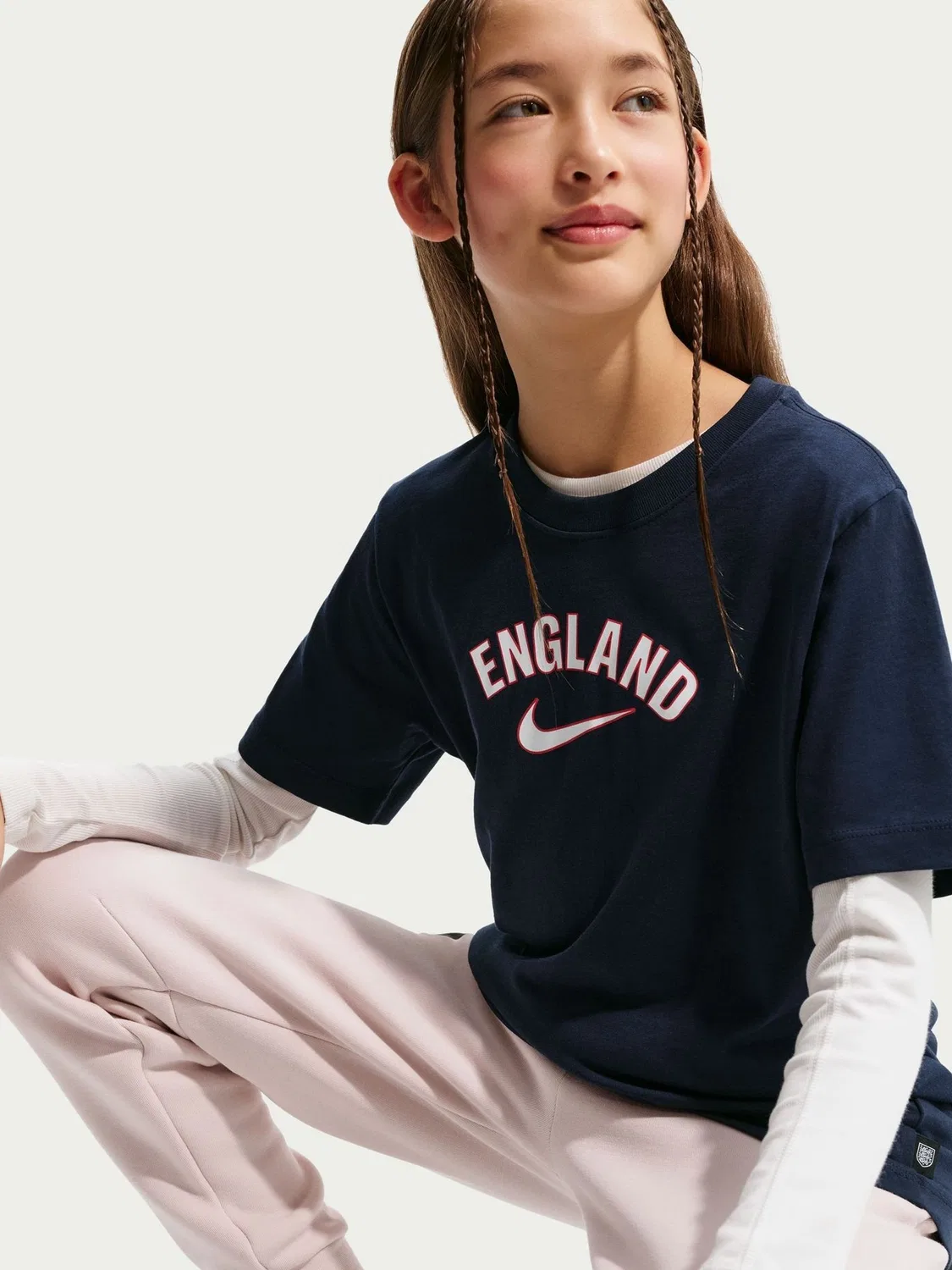 Футболка Nike England Wordmark, синяя — фото 4